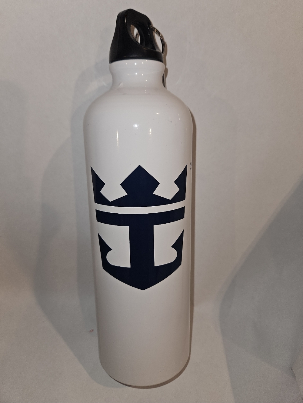 Royal Caribbean White Steel Water Bottle with Navy Logo
